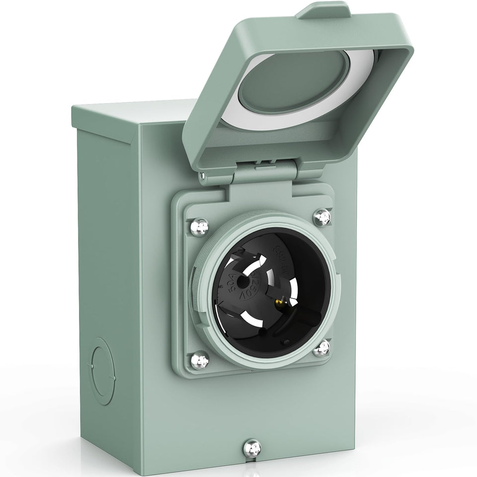 BEBOBLY inlet box for outdoor use with weatherproof housing, ensuring reliable generator power hookups.