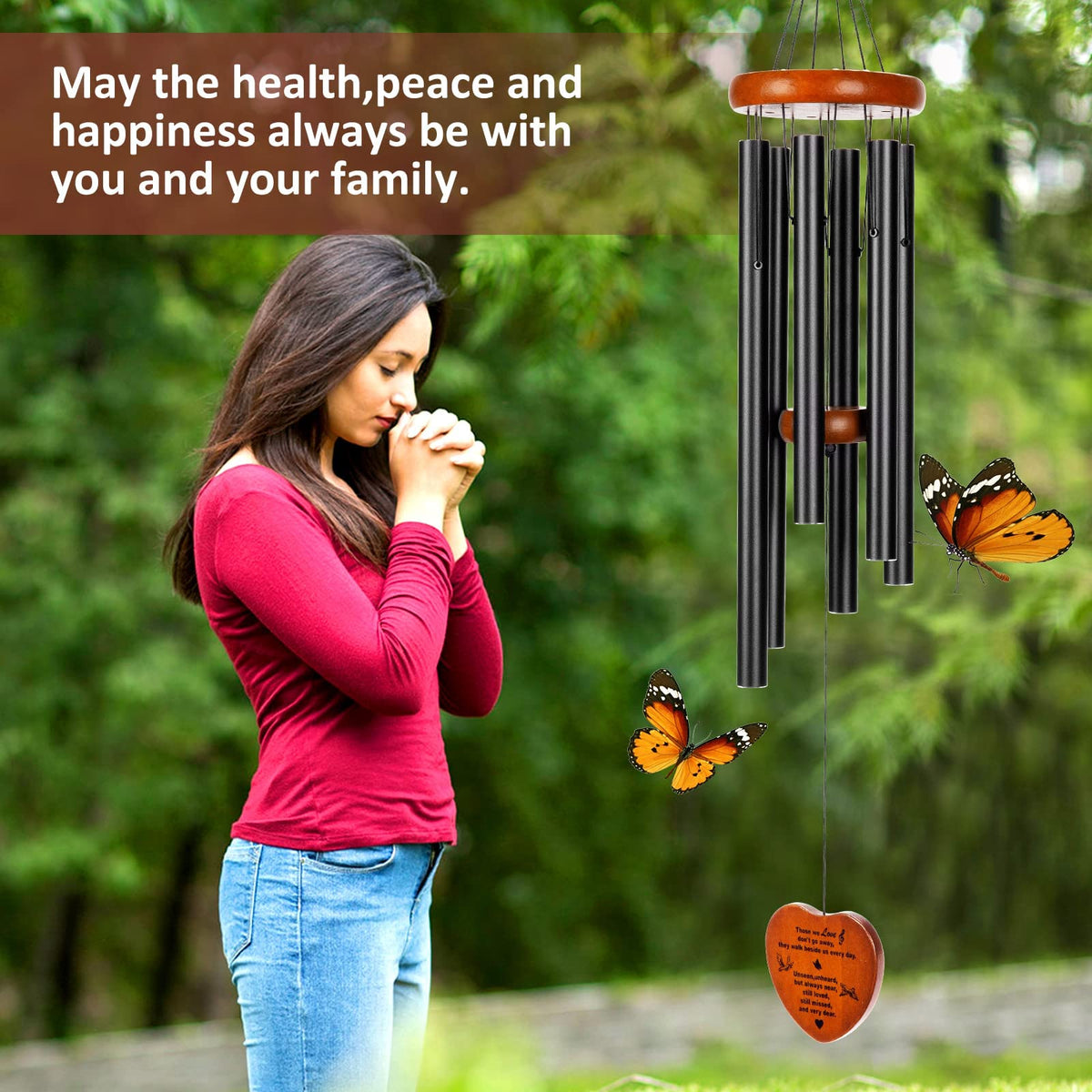 Beboligh outdoor wind chimes with anodized tubes designed for durability.