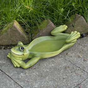 Bechivie durable resin frog garden decor serves as a lively outdoor centerpiece