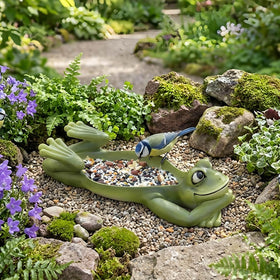 Bechivie garden decor frog statue adds color and charm
