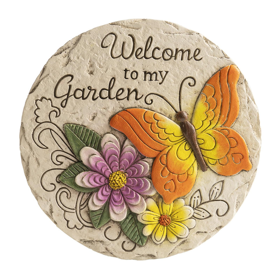 Bechivie garden stepping stone butterfly pattern enhances outdoor charm
