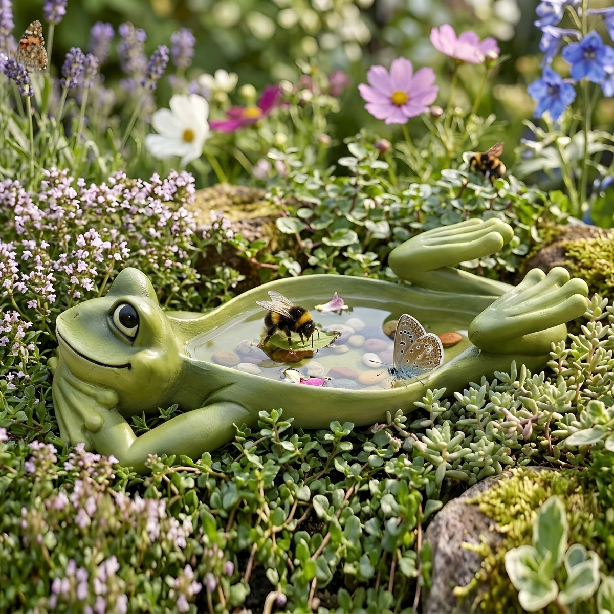 Bechivie hummingbird bath and feeder dish attracting small birds