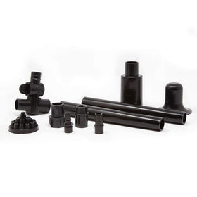 Beckett all-in-one nozzle kit waterbell nozzle creating a graceful arc for pond displays