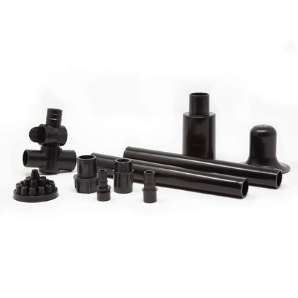 Beckett all-in-one nozzle kit waterbell nozzle creating a graceful arc for pond displays