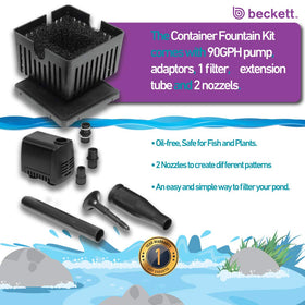 Beckett CGFK60 fountain nozzles offering varied water patterns