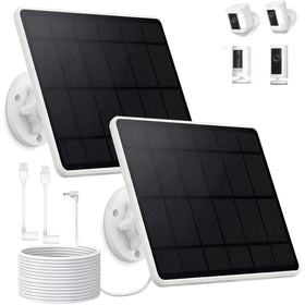 BECOMFY 2-pack 6W solar panel for Ring Camera powers outdoor cameras reliably.