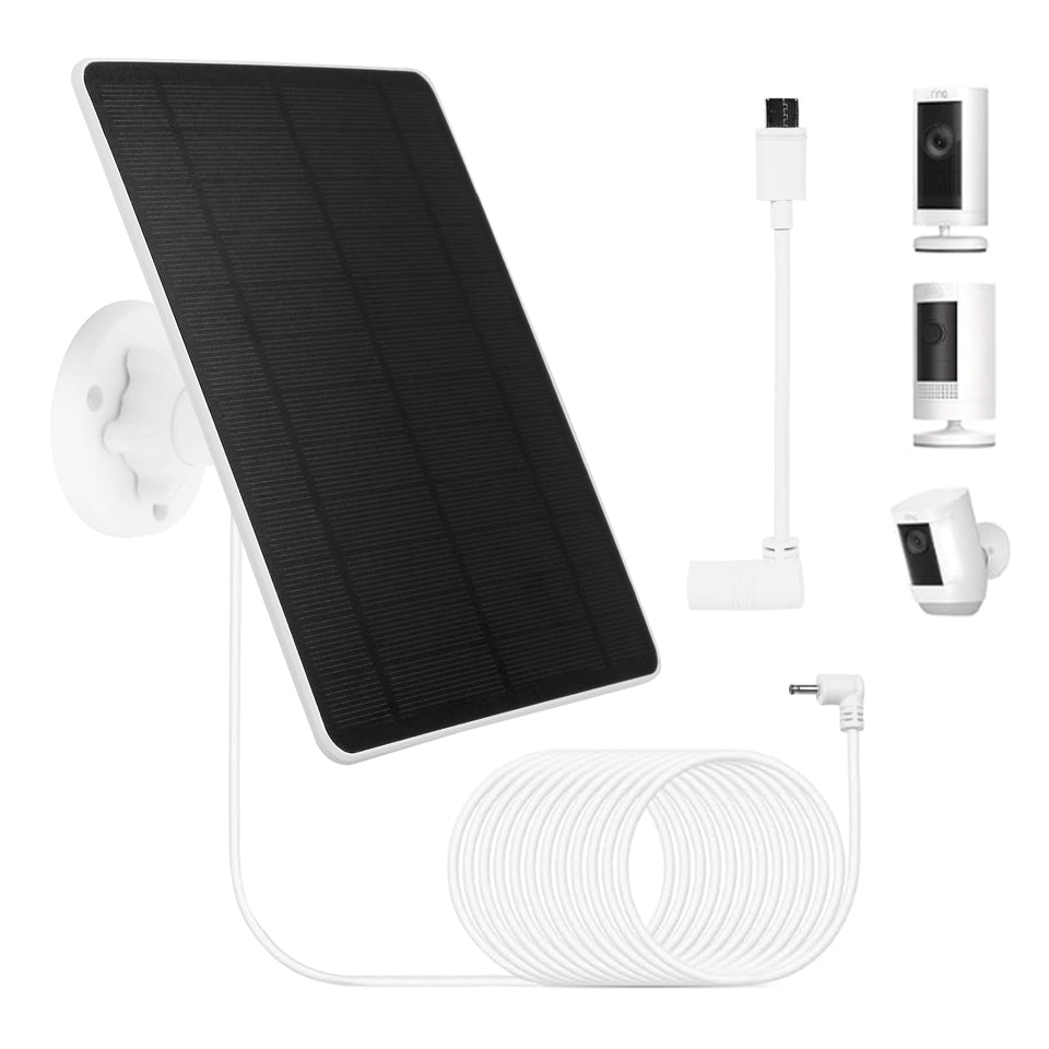 BECOMFY 6W solar panel for Ring Camera in sunlight powering outdoor security.