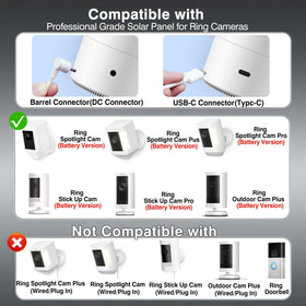 BECOMFY Ring Stick Up Cam solar panel provides continuous outdoor power.