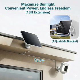 BECOMFY 13ft cable solar panel allows flexible placement.