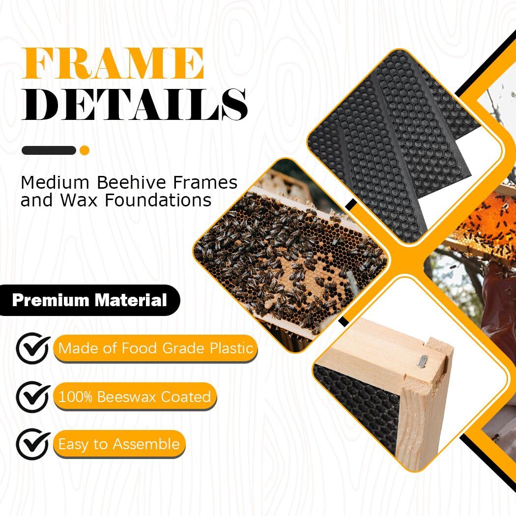 BeeCastle assembly kit image showing frames and nails for easy hive setup