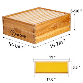 BeeCastle beeswax-coated foundation sheets provide waterproof, low-maintenance foundation.
