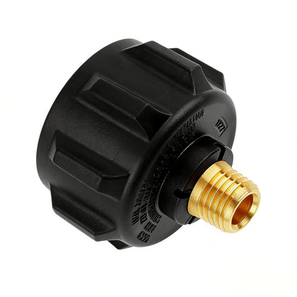 BeeGo propane adapter brass body close-up for durable construction.