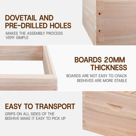 BeeINN Langstroth deep box side view with handles for easy transport.