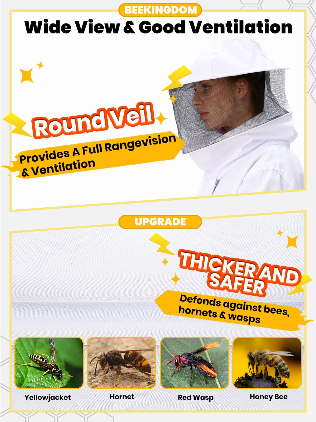 Beekingdom detachable veil for face protection during beekeeping tasks