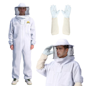 BEEKINGDOM professional bee suit with round veil provides full visibility and protection.