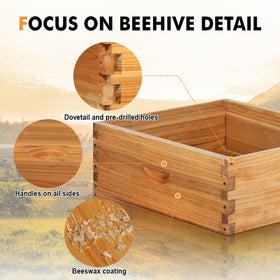 Beeknows 10-frame box side view with pre-drilled holes for easy assembly.