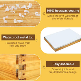 Bottom board dipped in heavy beeswax by BEEKNOWS enhances durability and moisture control.