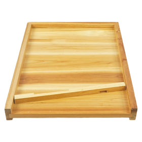 BeeQuestify 10-frame bottom board assembly shows sturdy timber base for reliable hive support.