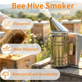 BeeQuestify Bee Smoker with heat-insulating shield prevents burns during use.