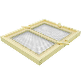 BeeQuestify Beehive Double Screen Board assembled for 10-frame Langstroth hive setup and spring splits.
