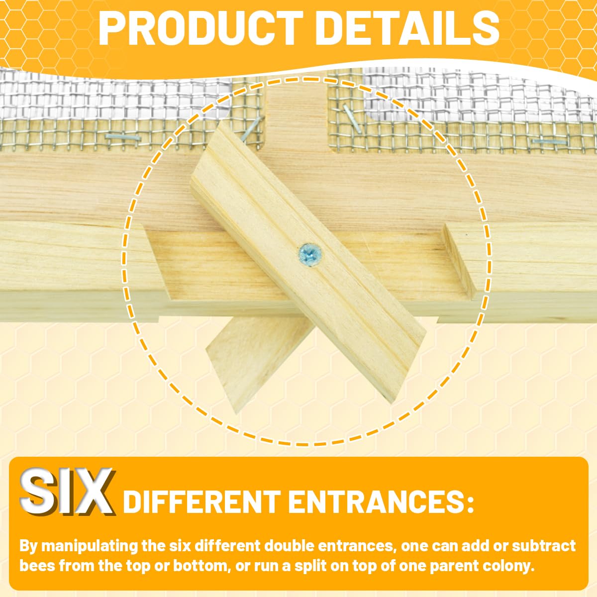 BeeQuestify Beehive Double Screen Board assembled with pine frame for durable spring splits.