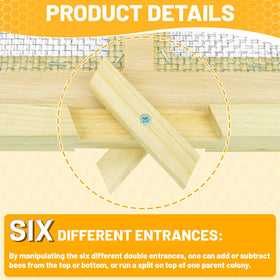 BeeQuestify Beehive Double Screen Board assembled with pine frame for durable spring splits.