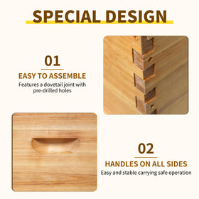 BeeQuestify beeswax-coated hive closeup highlighting protective finish