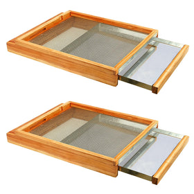 BeeQuestify screened bottom board with cedar beeswax dip for better hive airflow