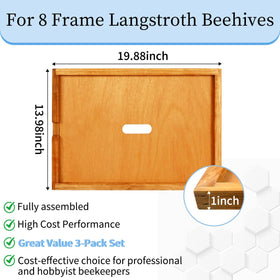 BeeQuestify 3pc beehive inner cover reinforced joints for long-lasting use.