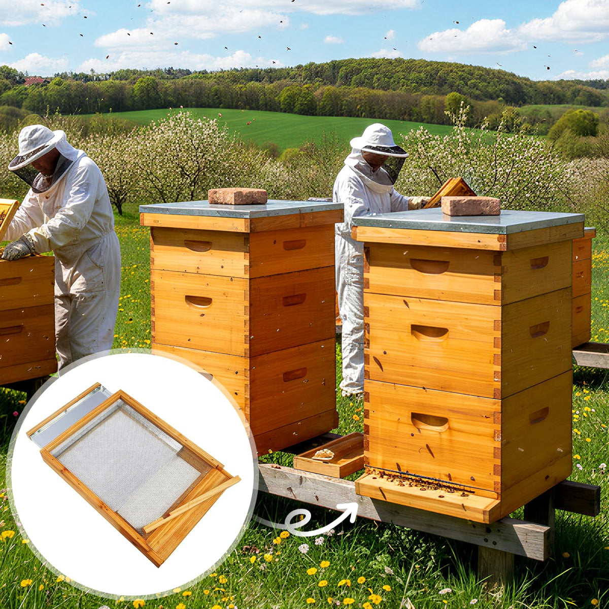 BeeQuestify Langstroth 10-frame bottom board fits standard hives