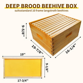 BeeQuestify unassembled Langstroth hive box kit with pre-drilled holes for quick setup.