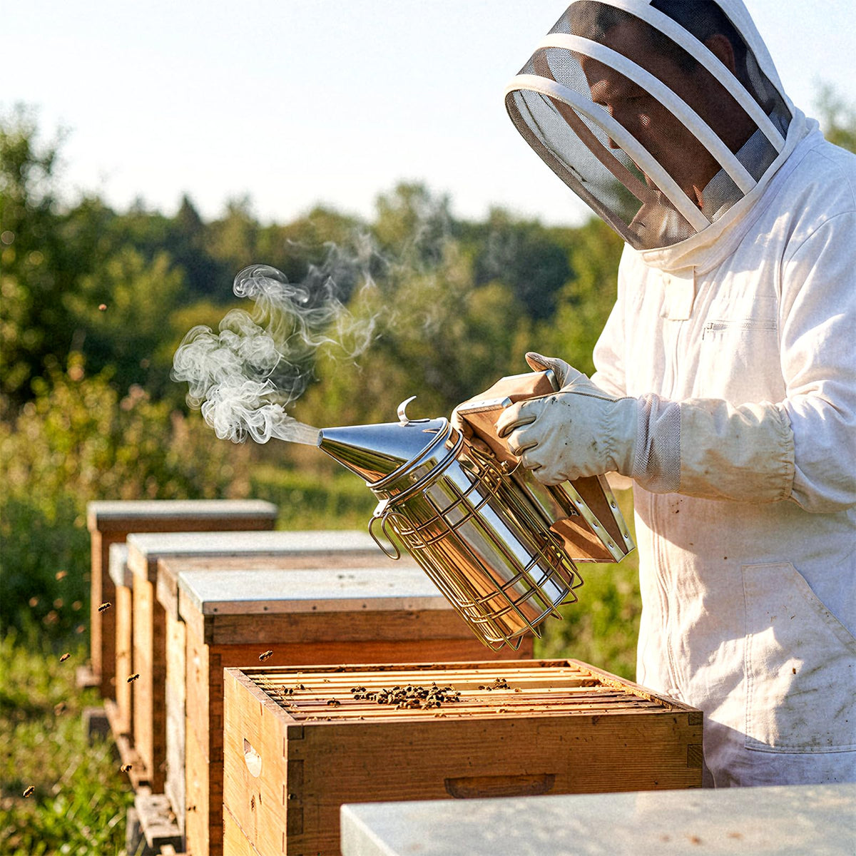 BeeQuestify Natural herb smoker pellets emit a mild aroma for calm handling.