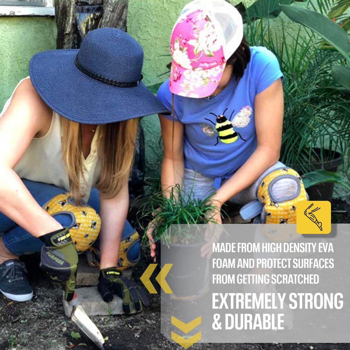 Bee's Knees Knee Pads featuring a reversible design for versatility