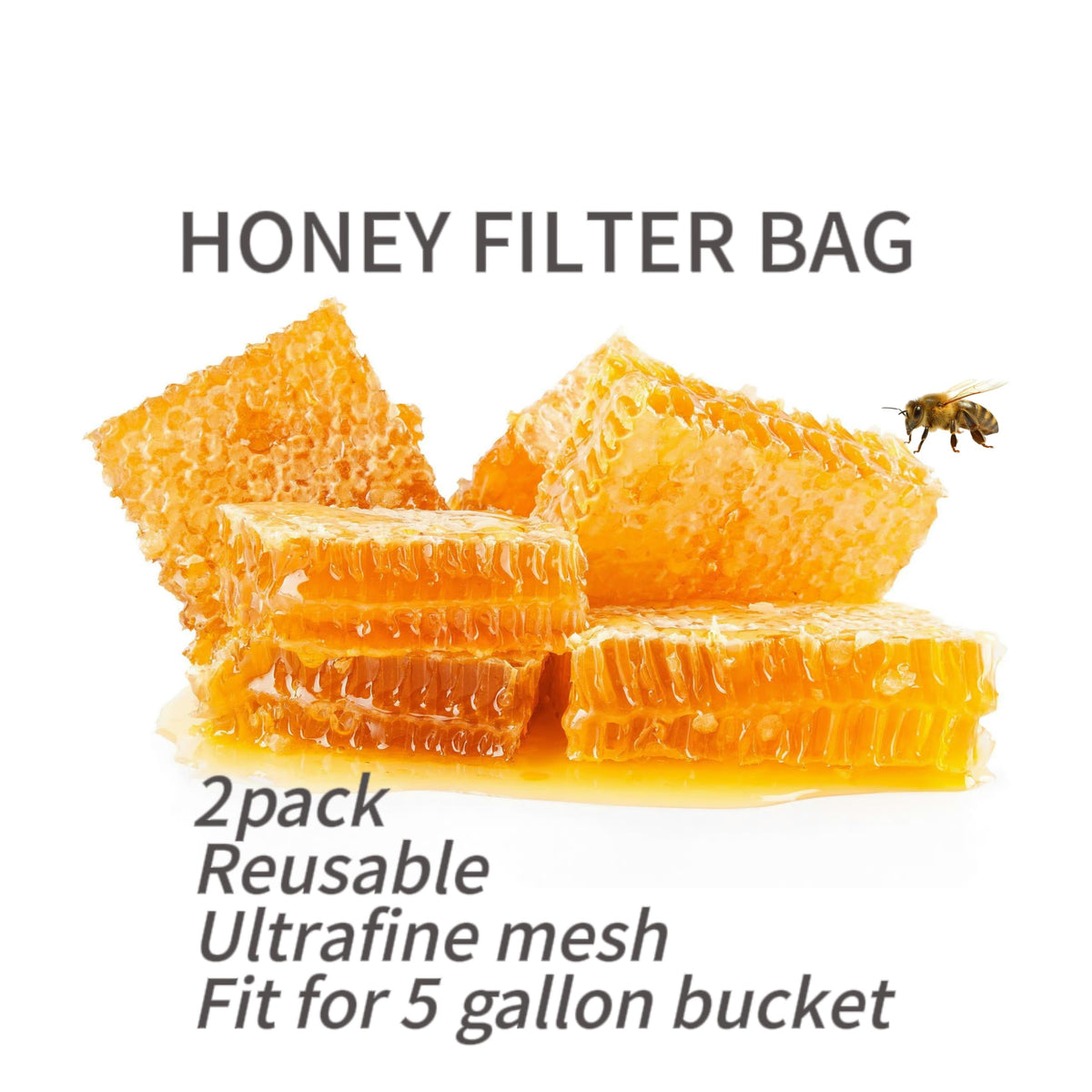 Beeuuonx fits 5-gallon bucket setups to remove wax and pollen.