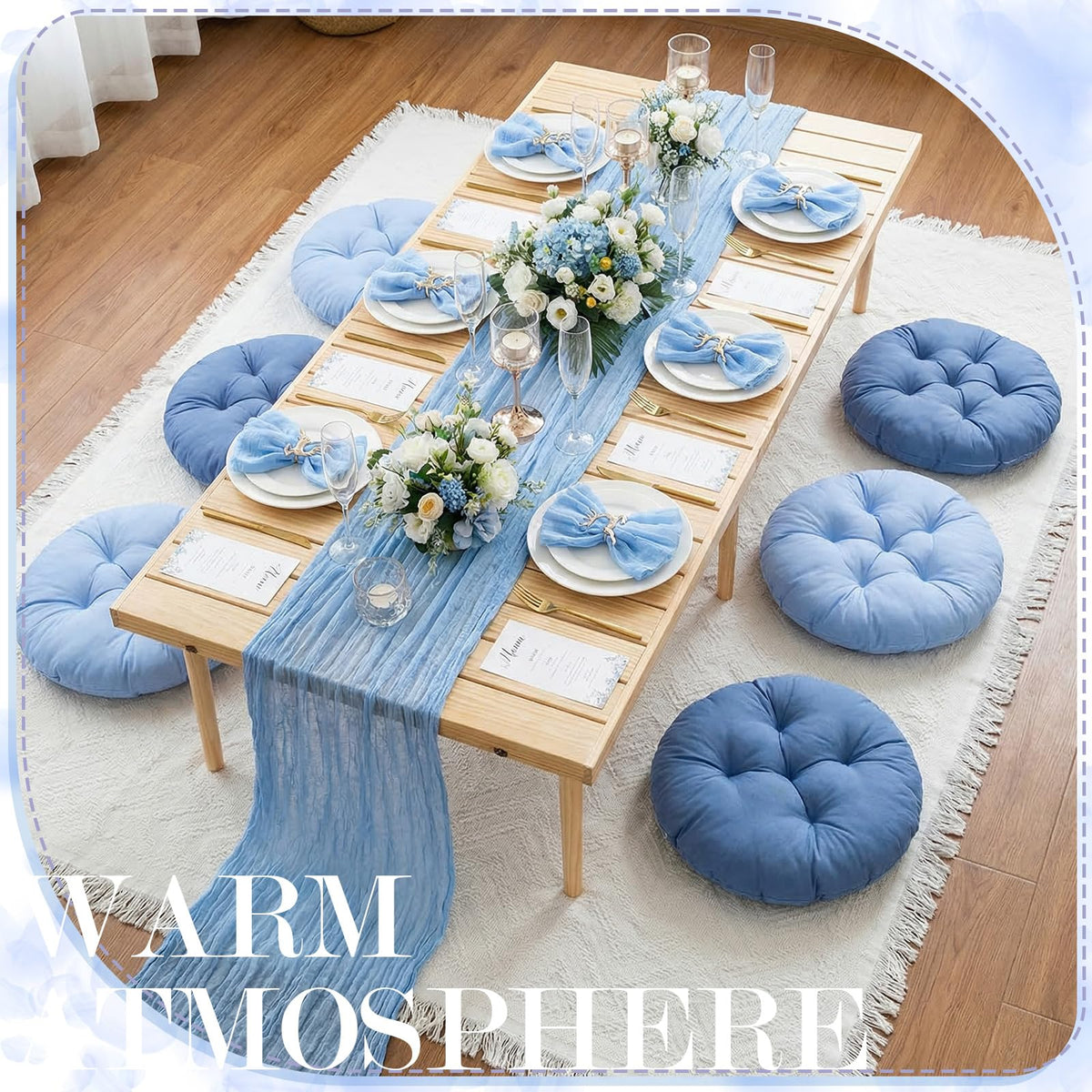 Beeveer blue napkins provide practical, quick-dry dining at outdoor events.