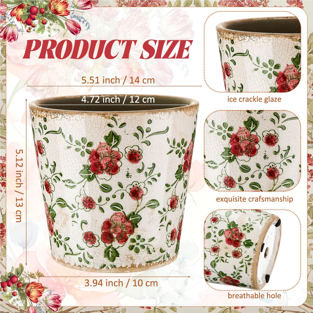 Beeveer 5.5-inch planter suitable for indoor and outdoor use in various spaces.