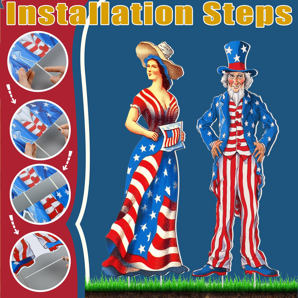 Beeveer vibrant patriotic garden sign perfect for porch or walkway