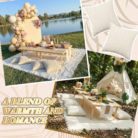 Beeveer woven cotton yarn blanket feels soft and durable for beach picnics.