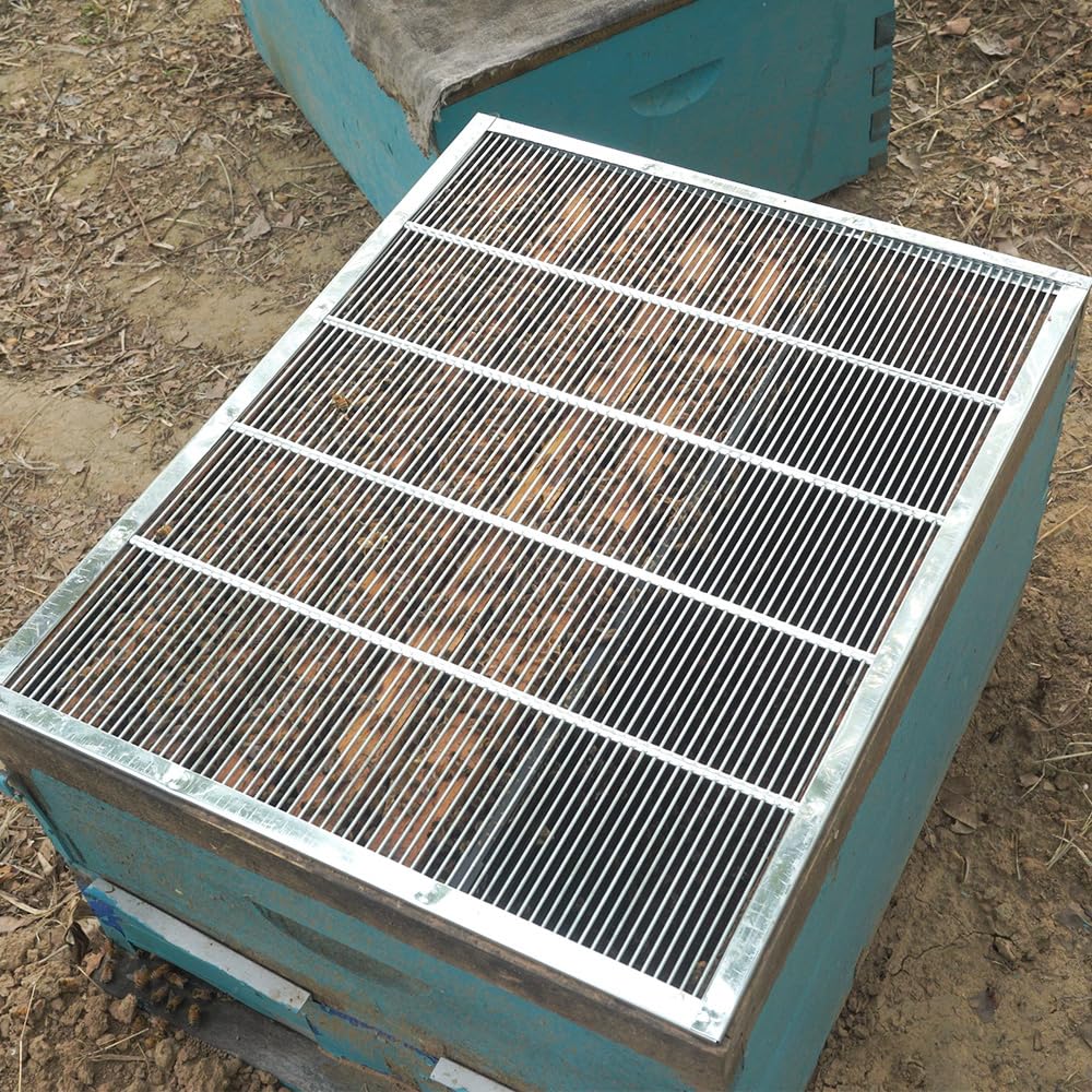 BEEXTM 8-frame excluder installed easily; smooth edges reduce hive disruption.