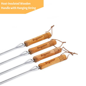 Begatter chrome-plated steel rods deliver durability for frequent campfire use.