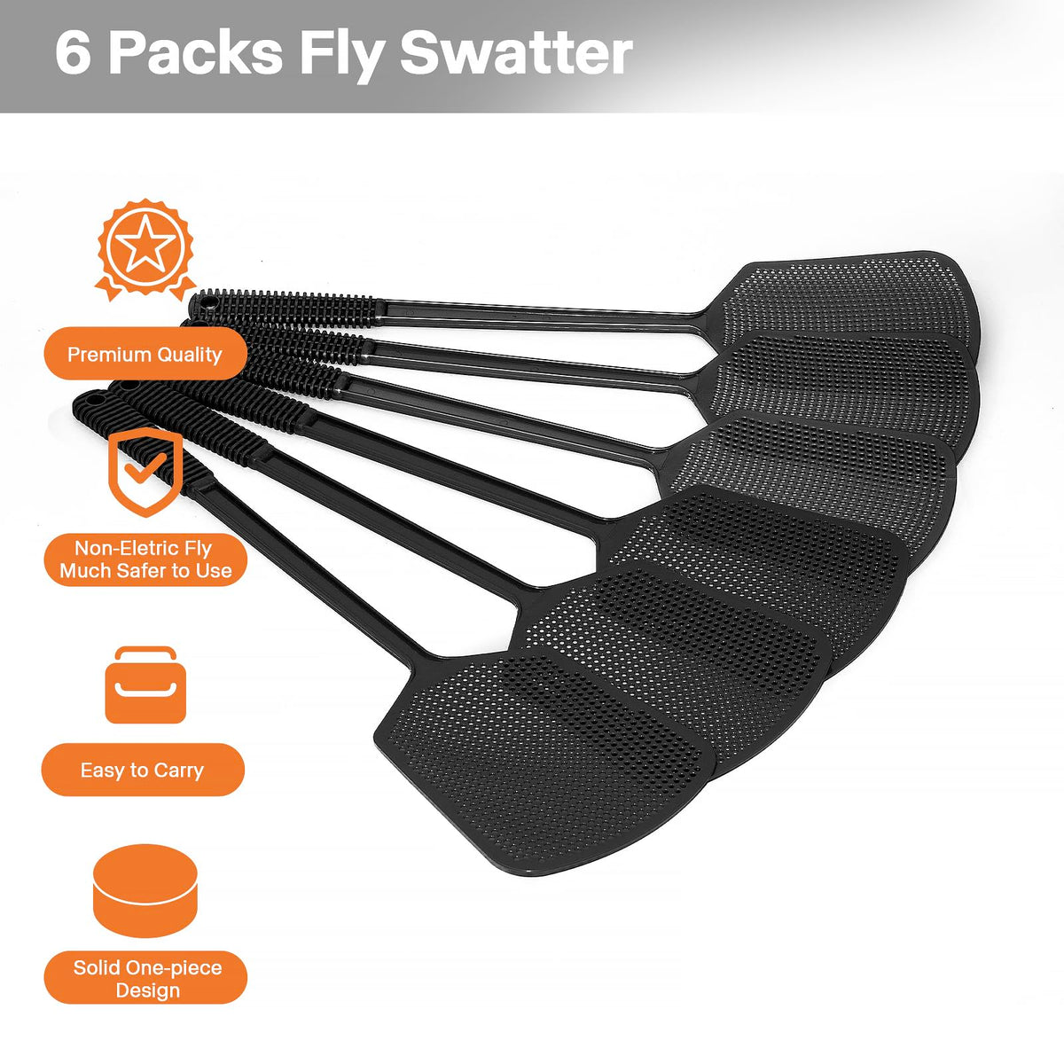 Begonia flyswatter oversized paddle aids catching flies easily.