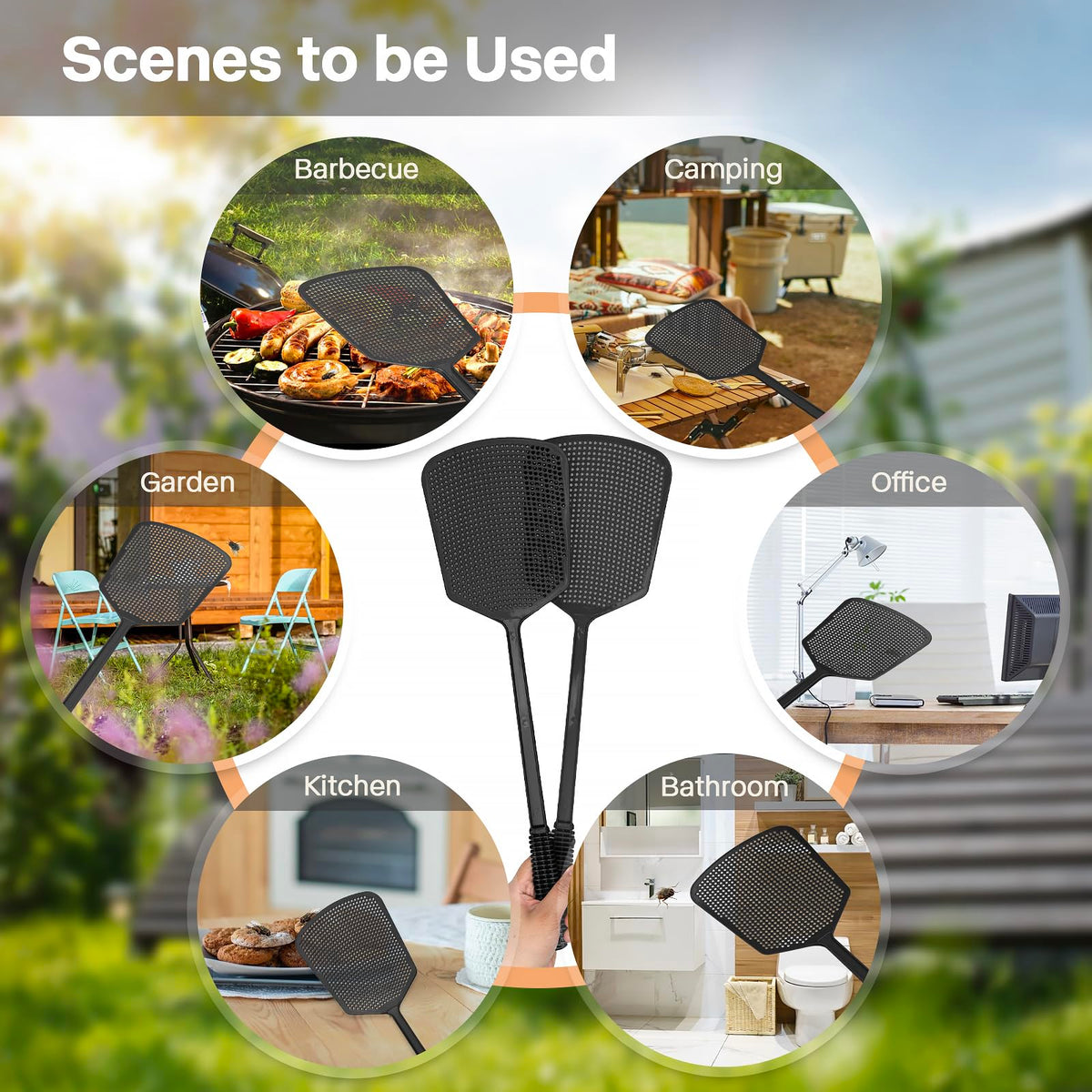 Begonia flyswatter durable thick plastic paddle resists bending.
