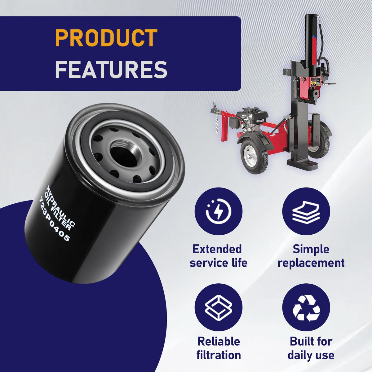 Beienz hydraulic oil filter for 723P0405 series protects components.