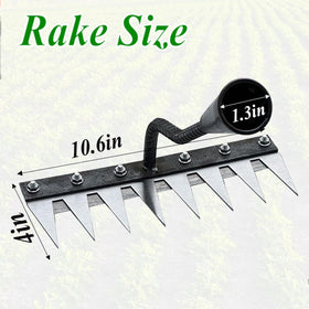 Beikity iron rake head showing triple reinforced welds for durability.