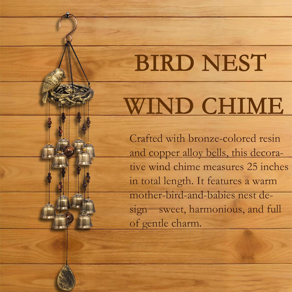 Beingreat weatherproof resin nest showcases textured bronze finish for year-round decor