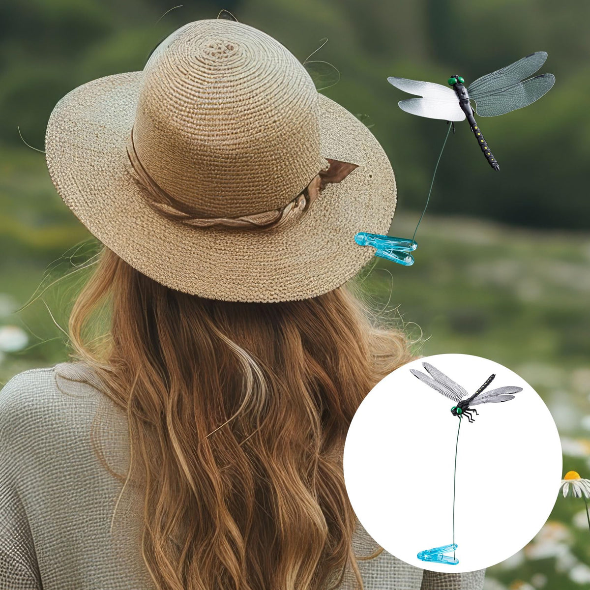 BEIQIYA dragonfly clips are easy to clamp onto garden fixtures