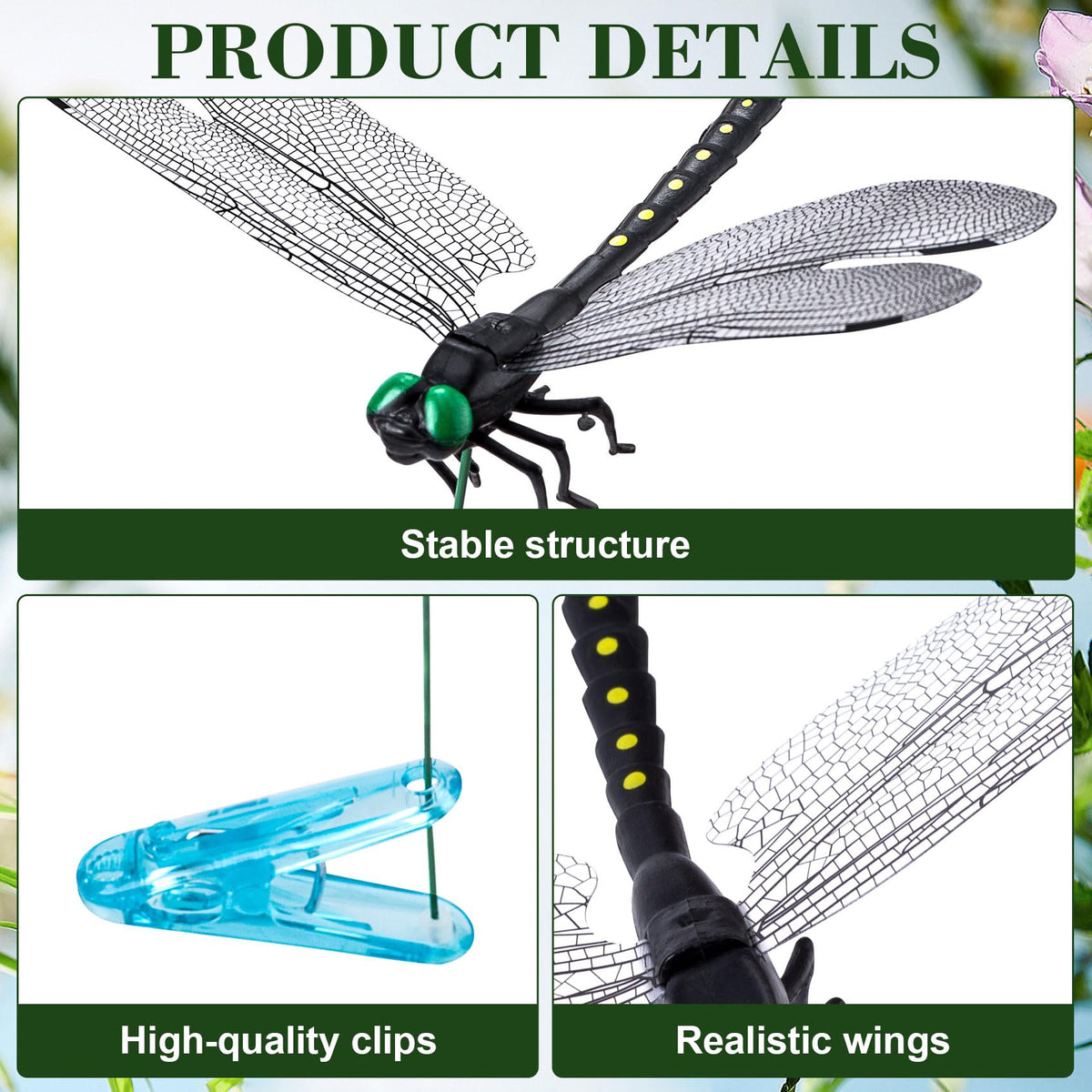 BEIQIYA dragonfly hat clip secures on hats during outdoor activities