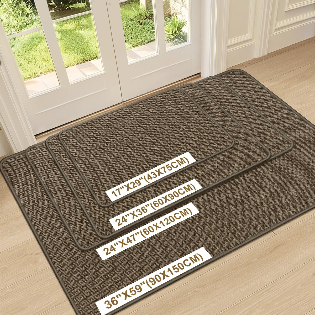 BEISIFLOOR brown interior mat blends with decor while absorbing moisture