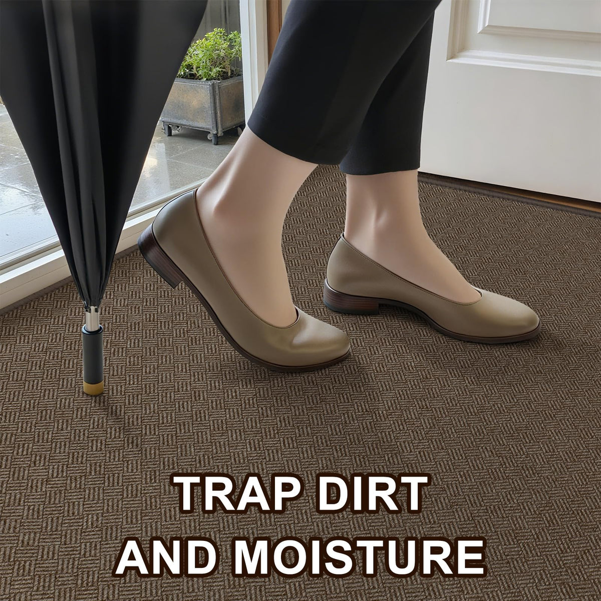 BEISIFLOOR dirt-trapper entryway mat helps keep floors cleaner