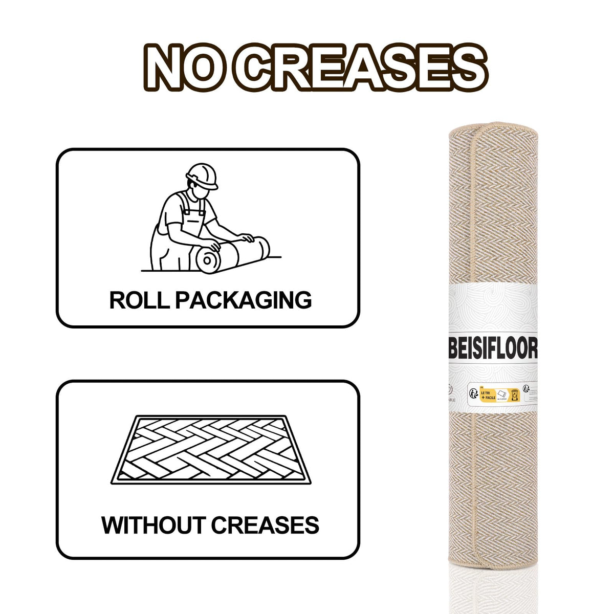 BEISIFLOOR entryway mat with rubber backing provides reliable grip in high-traffic areas.